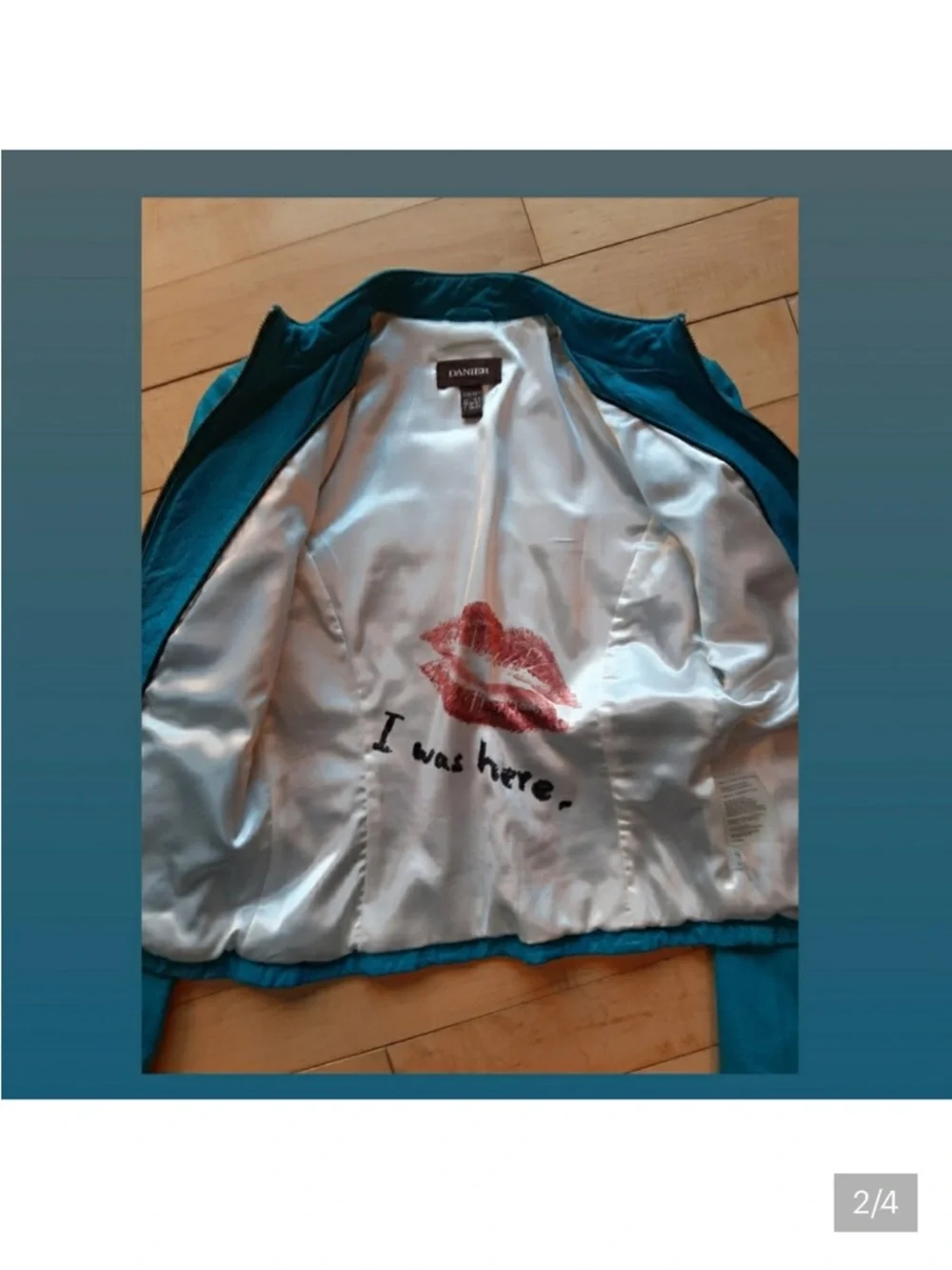🩵Danier Leather Moto Jacket 2XS in Teal colour - Picture 12 of 12